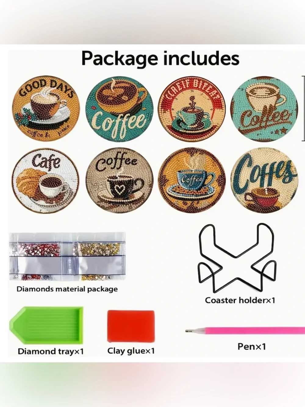 Coffee Diamond Art Coaster Kit